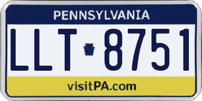 PA license plate LLT8751