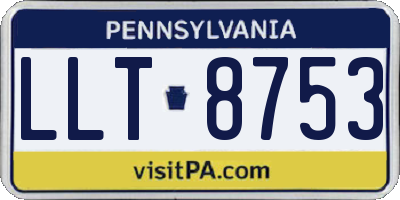 PA license plate LLT8753