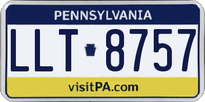 PA license plate LLT8757