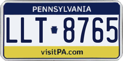 PA license plate LLT8765
