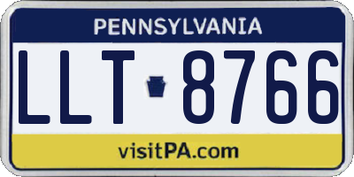 PA license plate LLT8766