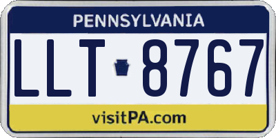 PA license plate LLT8767