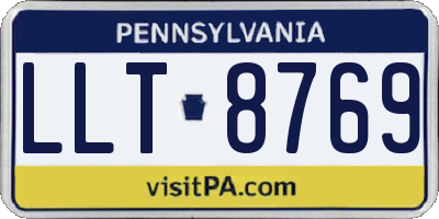 PA license plate LLT8769