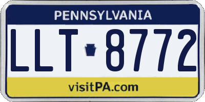 PA license plate LLT8772