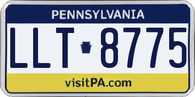 PA license plate LLT8775