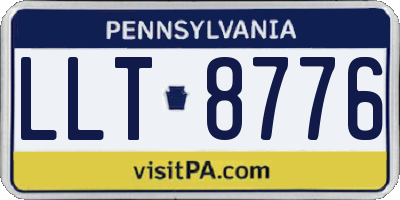 PA license plate LLT8776