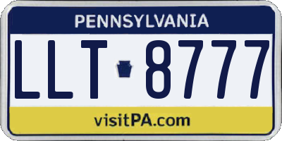 PA license plate LLT8777