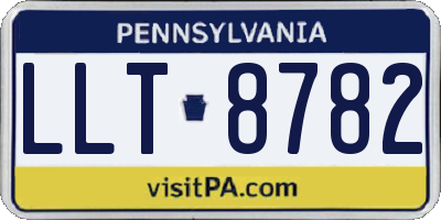 PA license plate LLT8782