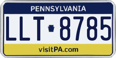 PA license plate LLT8785