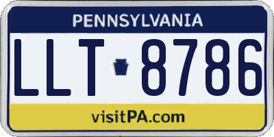 PA license plate LLT8786
