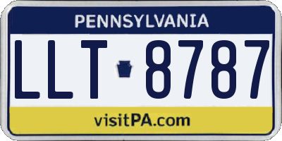PA license plate LLT8787