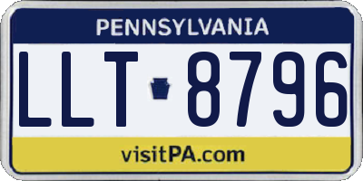 PA license plate LLT8796