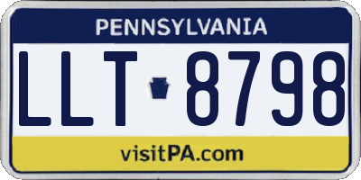 PA license plate LLT8798