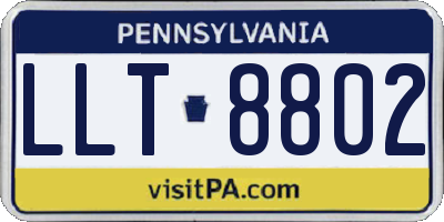 PA license plate LLT8802