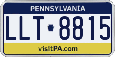 PA license plate LLT8815