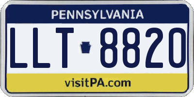 PA license plate LLT8820