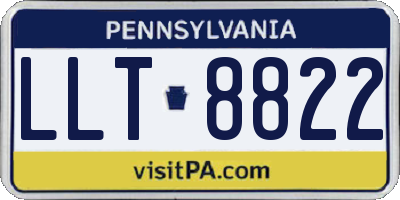 PA license plate LLT8822