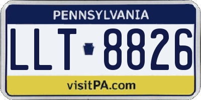 PA license plate LLT8826