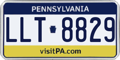 PA license plate LLT8829