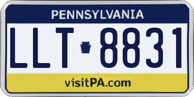 PA license plate LLT8831