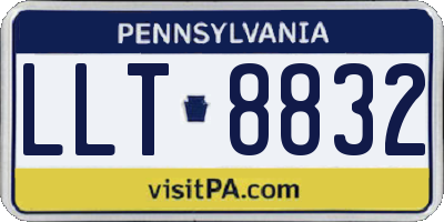PA license plate LLT8832