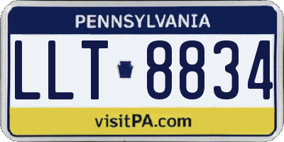 PA license plate LLT8834