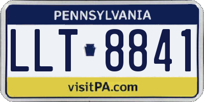 PA license plate LLT8841