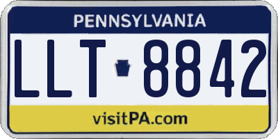 PA license plate LLT8842