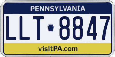 PA license plate LLT8847