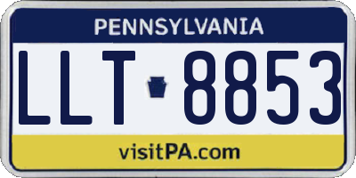 PA license plate LLT8853