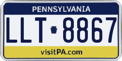 PA license plate LLT8867