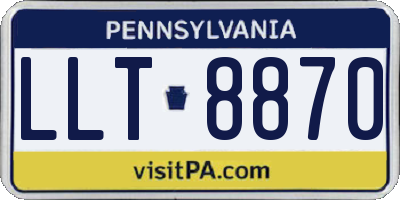 PA license plate LLT8870