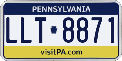 PA license plate LLT8871