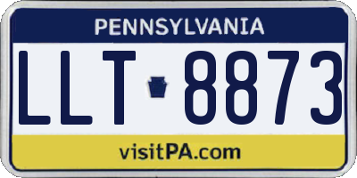 PA license plate LLT8873