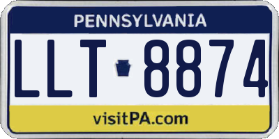 PA license plate LLT8874
