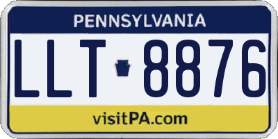PA license plate LLT8876
