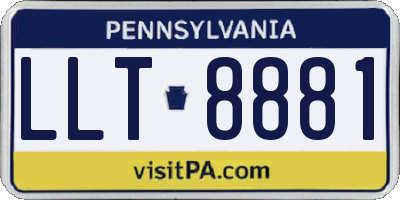 PA license plate LLT8881