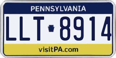 PA license plate LLT8914