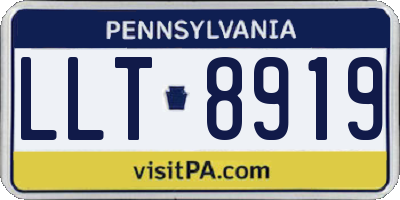 PA license plate LLT8919