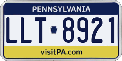PA license plate LLT8921