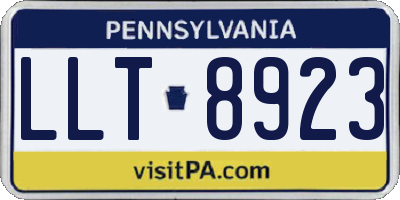 PA license plate LLT8923