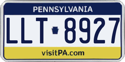 PA license plate LLT8927