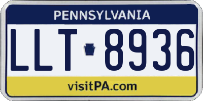 PA license plate LLT8936