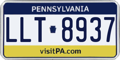 PA license plate LLT8937