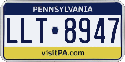 PA license plate LLT8947