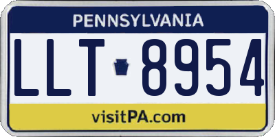 PA license plate LLT8954