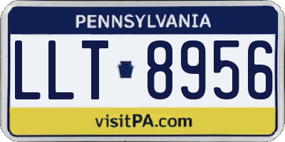 PA license plate LLT8956