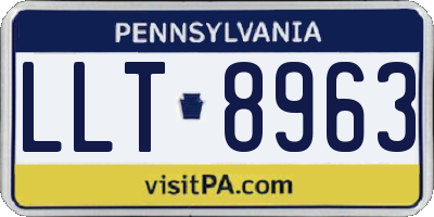 PA license plate LLT8963