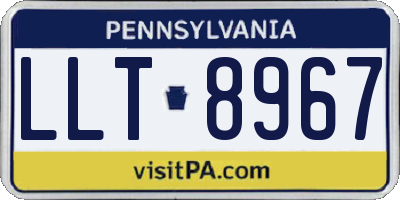 PA license plate LLT8967