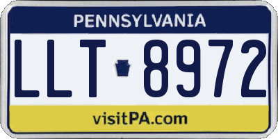 PA license plate LLT8972